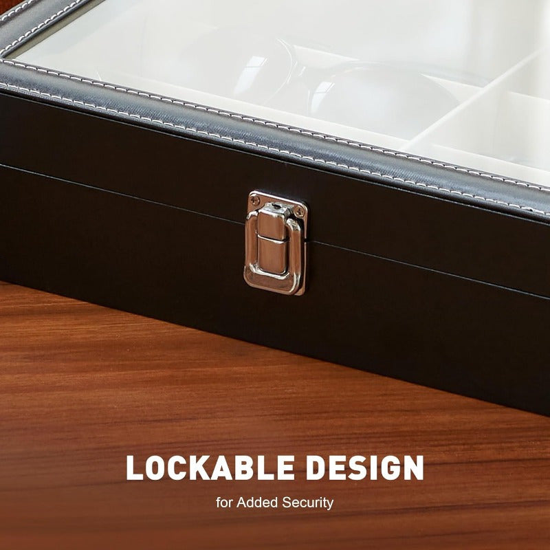 8-compartment Glasses Storage Case - Glasses Collection Case - Luxury PU Material