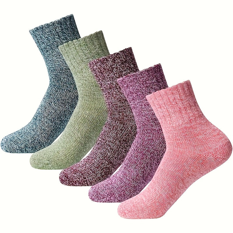 10 Pairs - Women's Winter Socks - Thickened Soft Warm Knitted Casual Socks for Mountaineering and Skiing