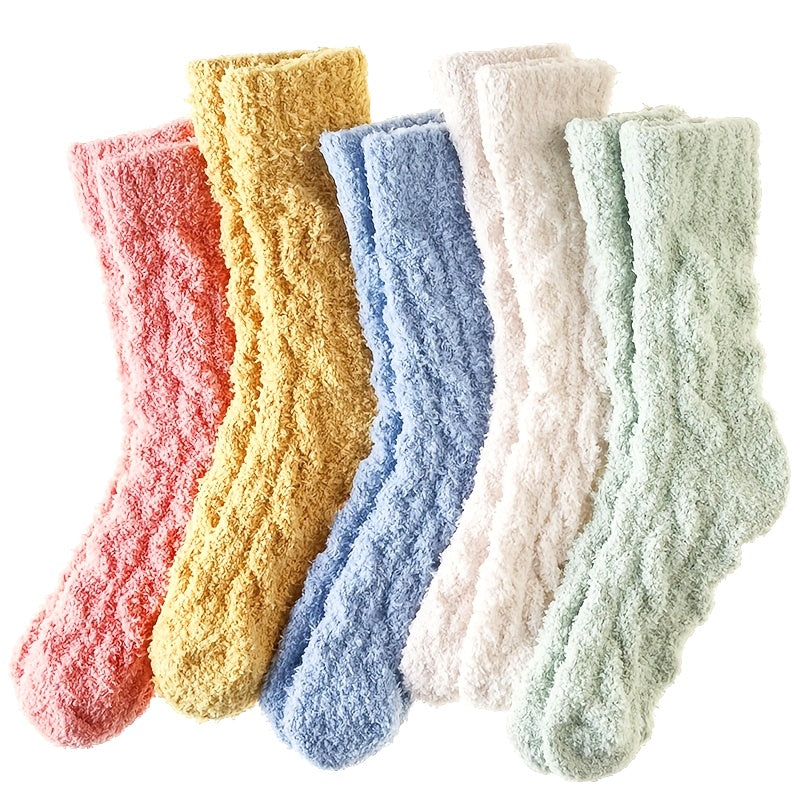 5 pairs - Women's Colored Medium Socks - Soft and Comfortable