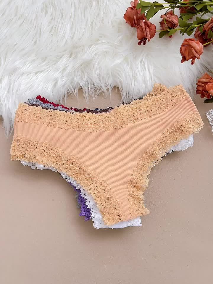 20 pairs - Set of Lace Cotton Underwear - Comfortable - Elegant - Fashionable - Soft and Skin Friendly Underwear - Suitable for Daily Commuting - Women's Underwear