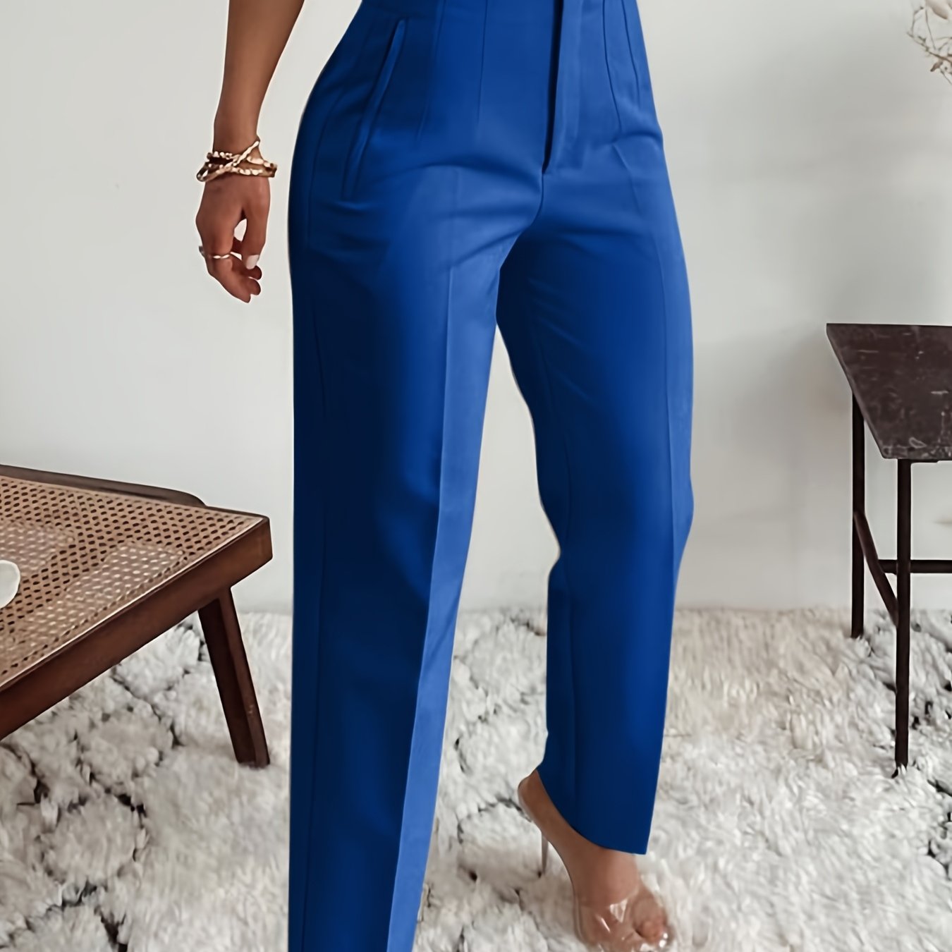 Women's High-Waisted Slim-Fit Office Pencil Pants - Trousers for Professional Workwear Formal Attire - Office Pants, Business Casual, Sophisticated Look