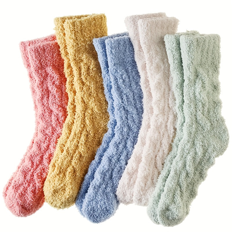 5 pairs - Women's Colored Medium Socks - Soft and Comfortable