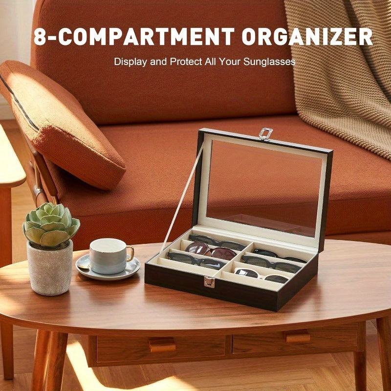 8-compartment Glasses Storage Case - Glasses Collection Case - Luxury PU Material