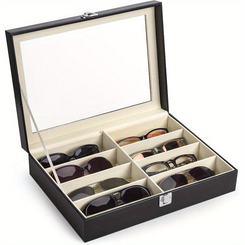 8-compartment Glasses Storage Case - Glasses Collection Case - Luxury PU Material