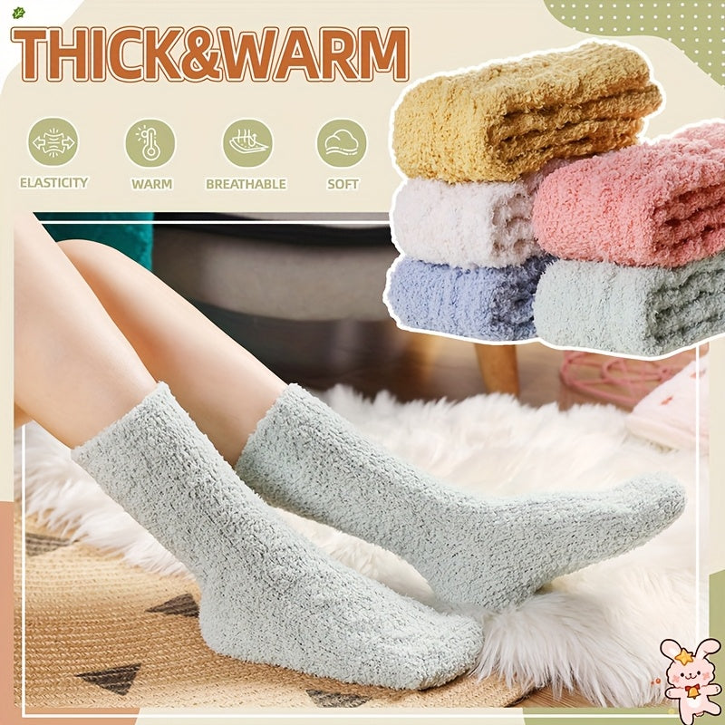5 pairs - Women's Colored Medium Socks - Soft and Comfortable