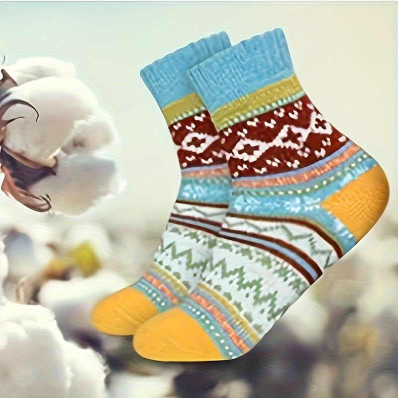 10 Pairs - Women's Winter Socks - Thickened Soft Warm Knitted Casual Socks for Mountaineering and Skiing