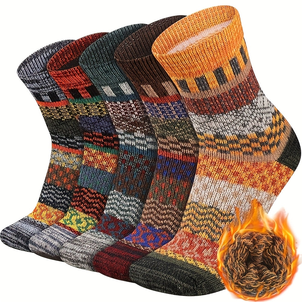 10 Pairs - Women's Winter Socks - Thickened Soft Warm Knitted Casual Socks for Mountaineering and Skiing