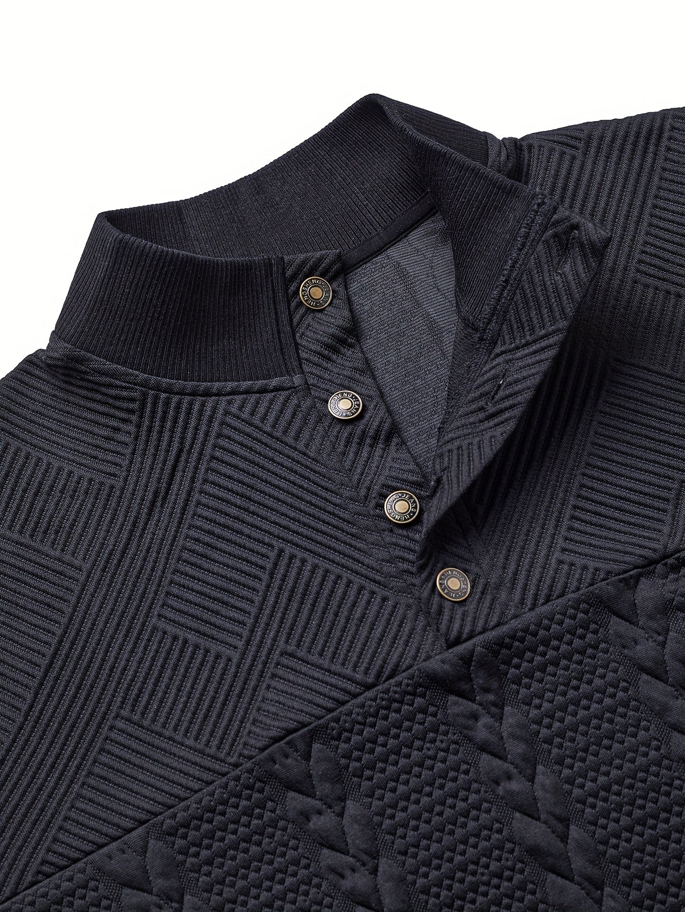 Men's Henley Shirt - Soft Stretch Long Sleeve Button-Up Shirt with Elastic hem, Formal & Casual Button-Up Blouse for Office, Outdoor, Vacation - Spring/Fall Layering Essential in Dark Colors (Navy, Black, Brown) - Easy-Care E