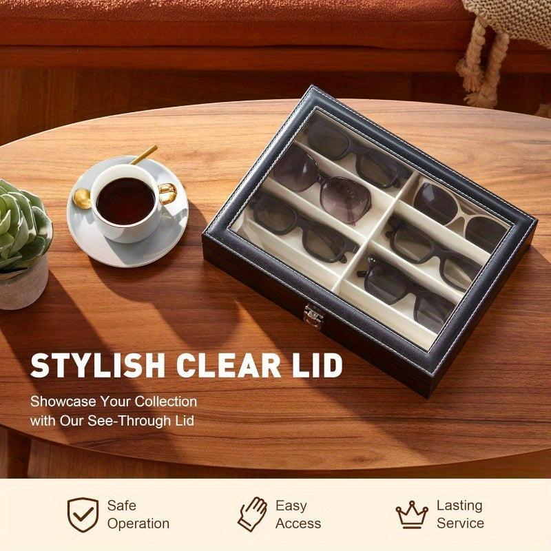 8-compartment Glasses Storage Case - Glasses Collection Case - Luxury PU Material