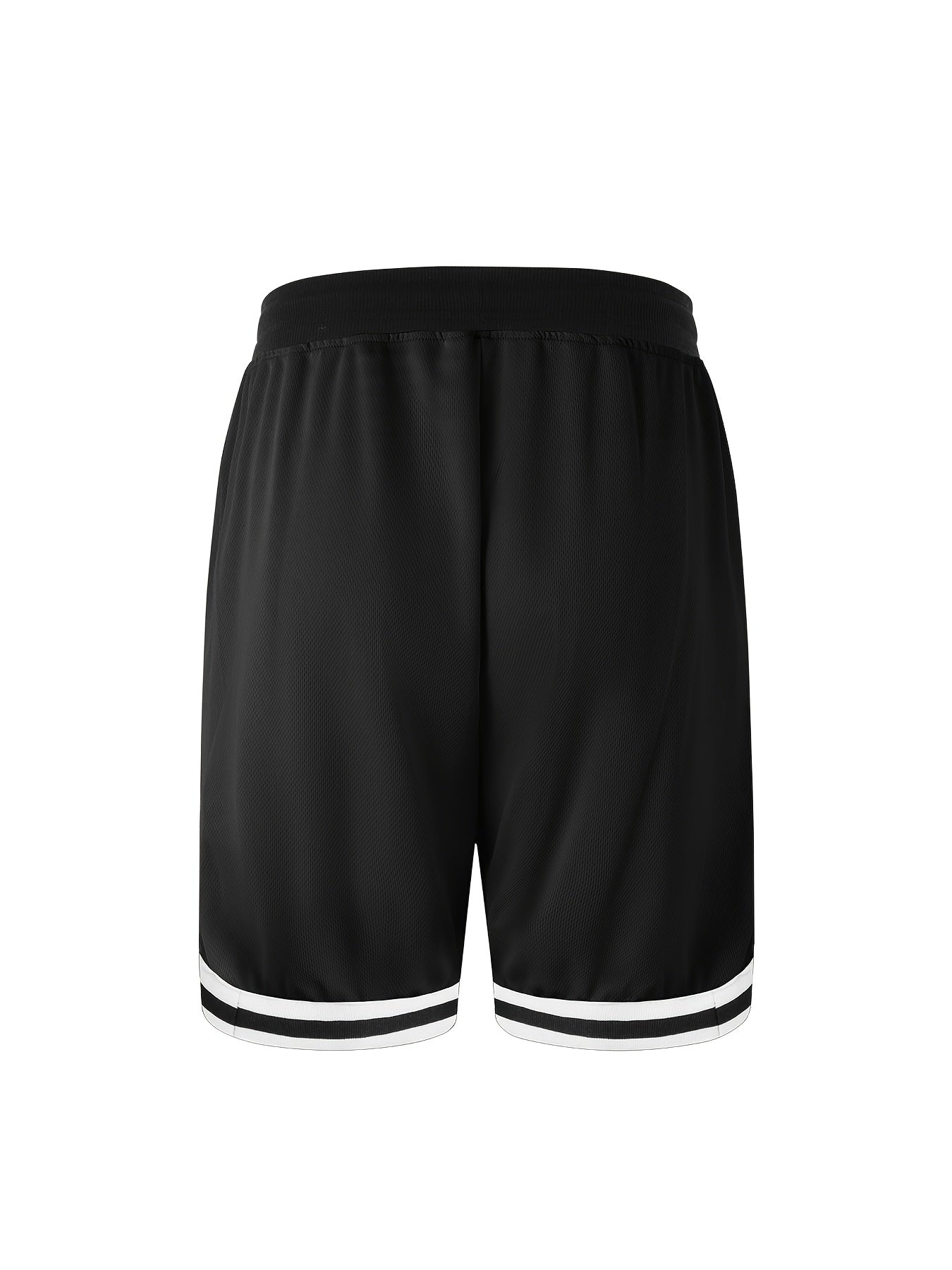 4 pairs - Men's Casual Athletic Shorts with Zipper Pockets - Breathable Polyester, Elastic Waistband with Drawstring, Multi-Color (Black/White/Green/Red) Striped Side Panels for Basketball, Sports &amp; Casual Wear - Machine Washable