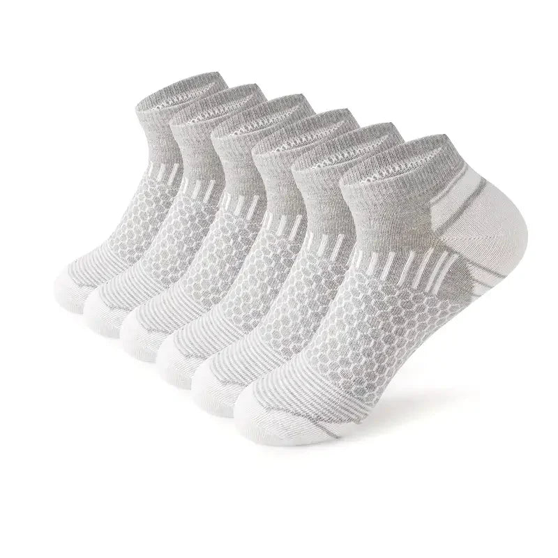 6 pairs - Men's Short Sports Socks - Moisture-Wicking, Breathable, All-Season Athletic Socks