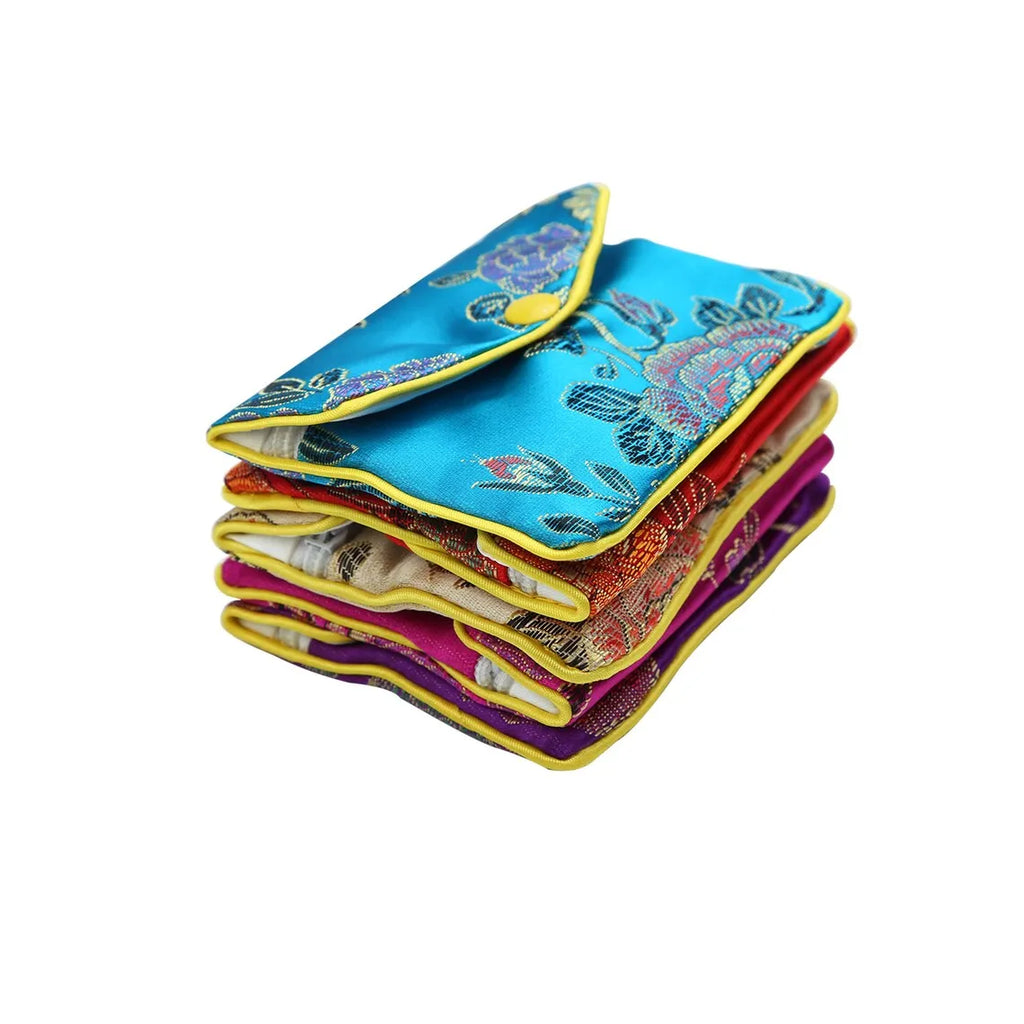 Silk Purse Pouch - Small Jewelry Gift Bag/Jewelry Case with Zipper (5 ct)