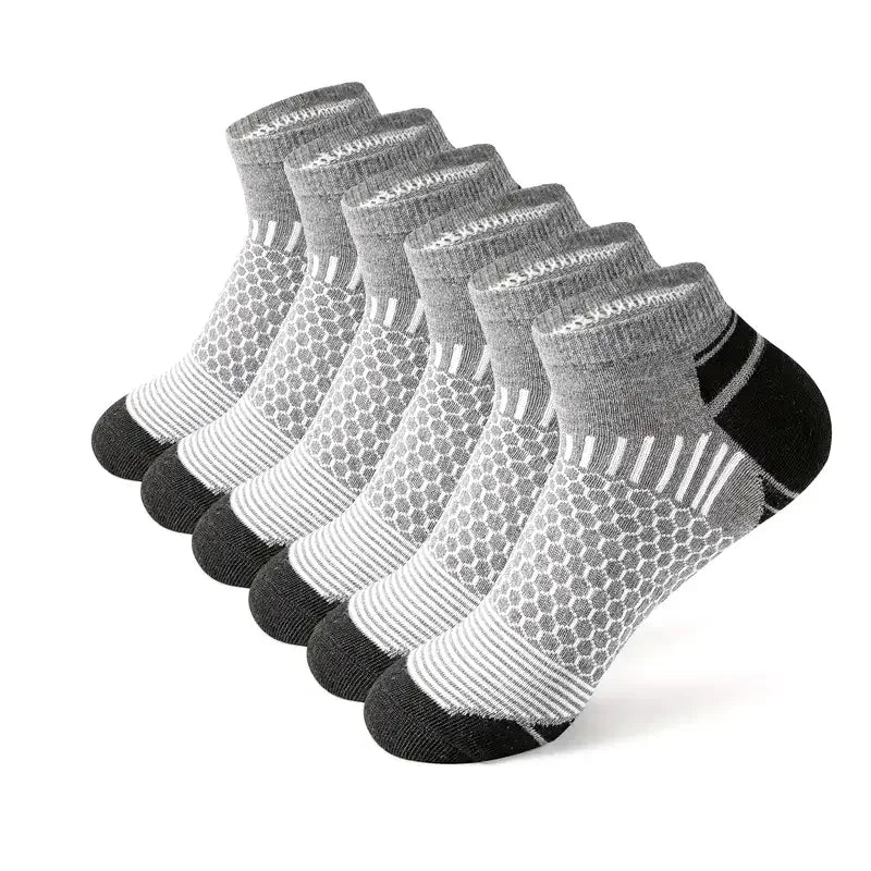 6 pairs - Men's Short Sports Socks - Moisture-Wicking, Breathable, All-Season Athletic Socks