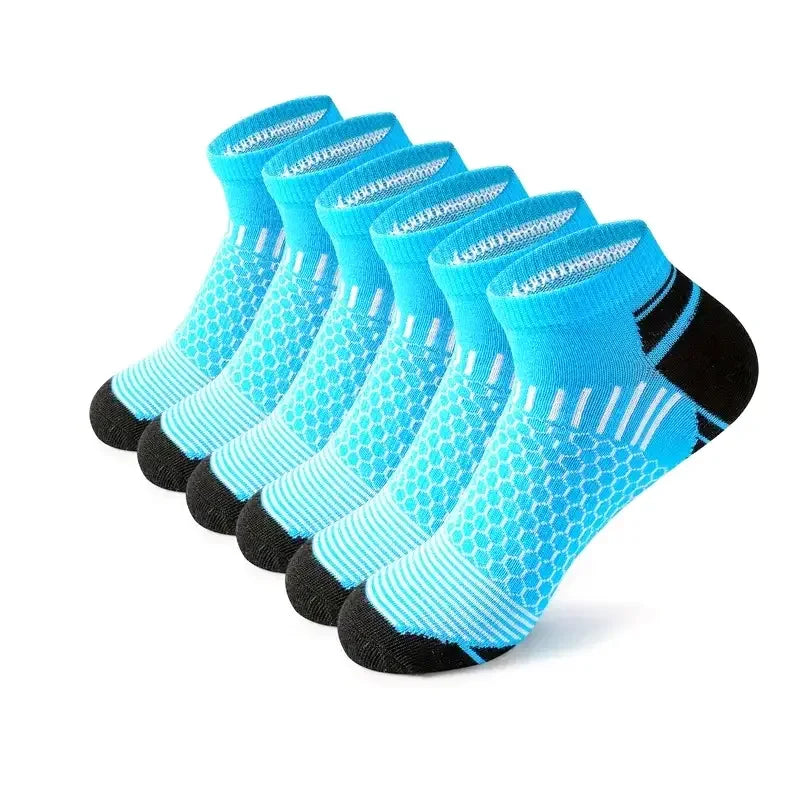 6 pairs - Men's Short Sports Socks - Moisture-Wicking, Breathable, All-Season Athletic Socks