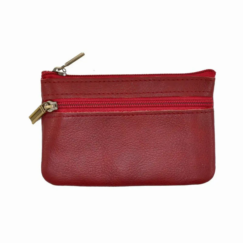 Vintage Crazy Horse Leather Men's Coin Purse Genuine Leather Zipper Coin Wallet Retro Key Holder Small Money Bag