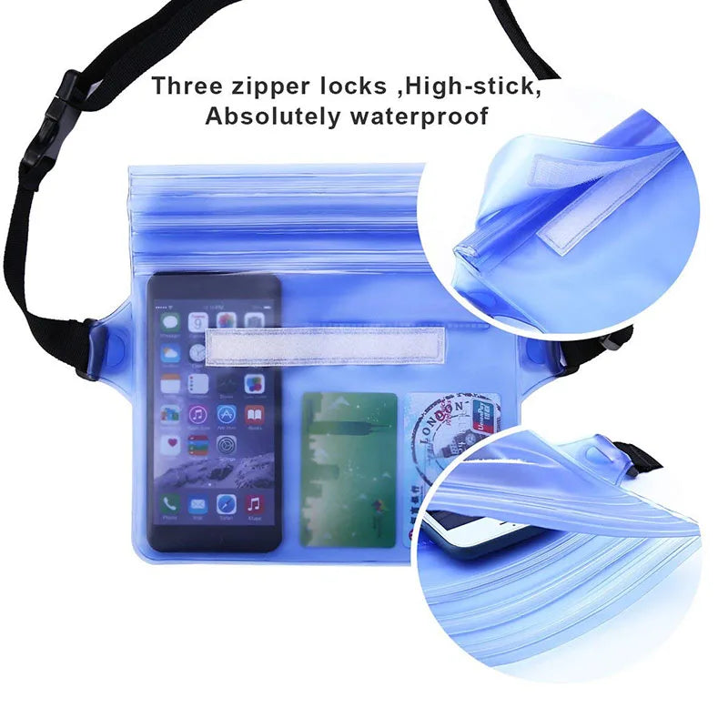 Waterproof Dry Bag Pouch for Phone with Adjustable Waist Strap