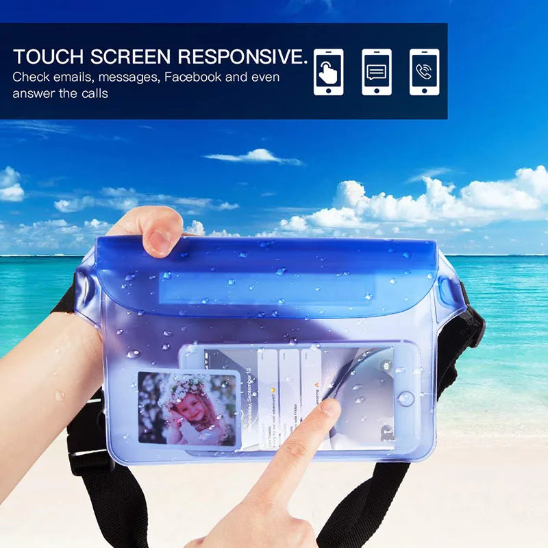 Waterproof Dry Bag Pouch for Phone with Adjustable Waist Strap