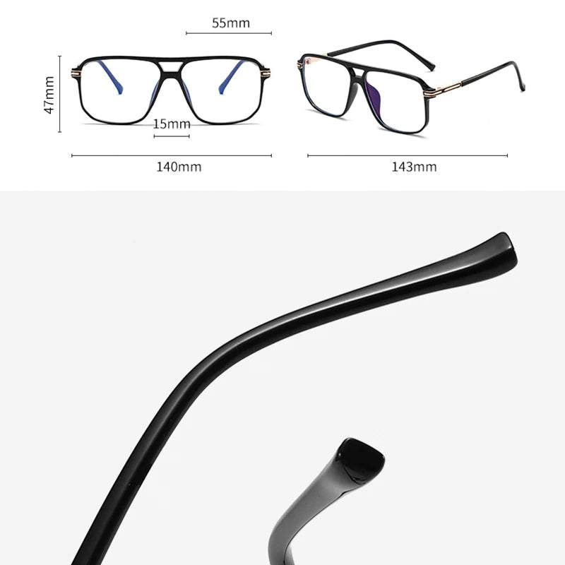 Blue Light Blocking Glasses - Frame for Men and Women - Optical Glasses Full Rim Aviator - Stylish Spectacles Pilot Frame