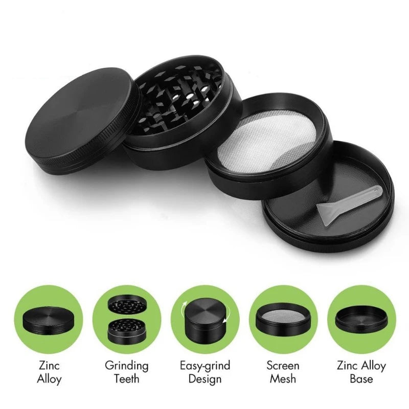 Mini Metal Herb Grinders - 4 Layers 63 mm - Zinc Alloy Tobacco Dry Herbal Grass Grinder