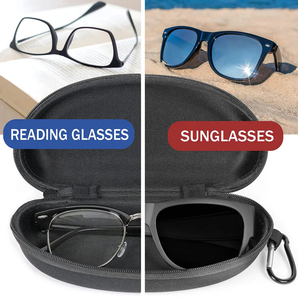 Sunglasses Storage Box - Portable Anti-Stress Travel Zipper - Eyeglasses, Frame Glasses, Case