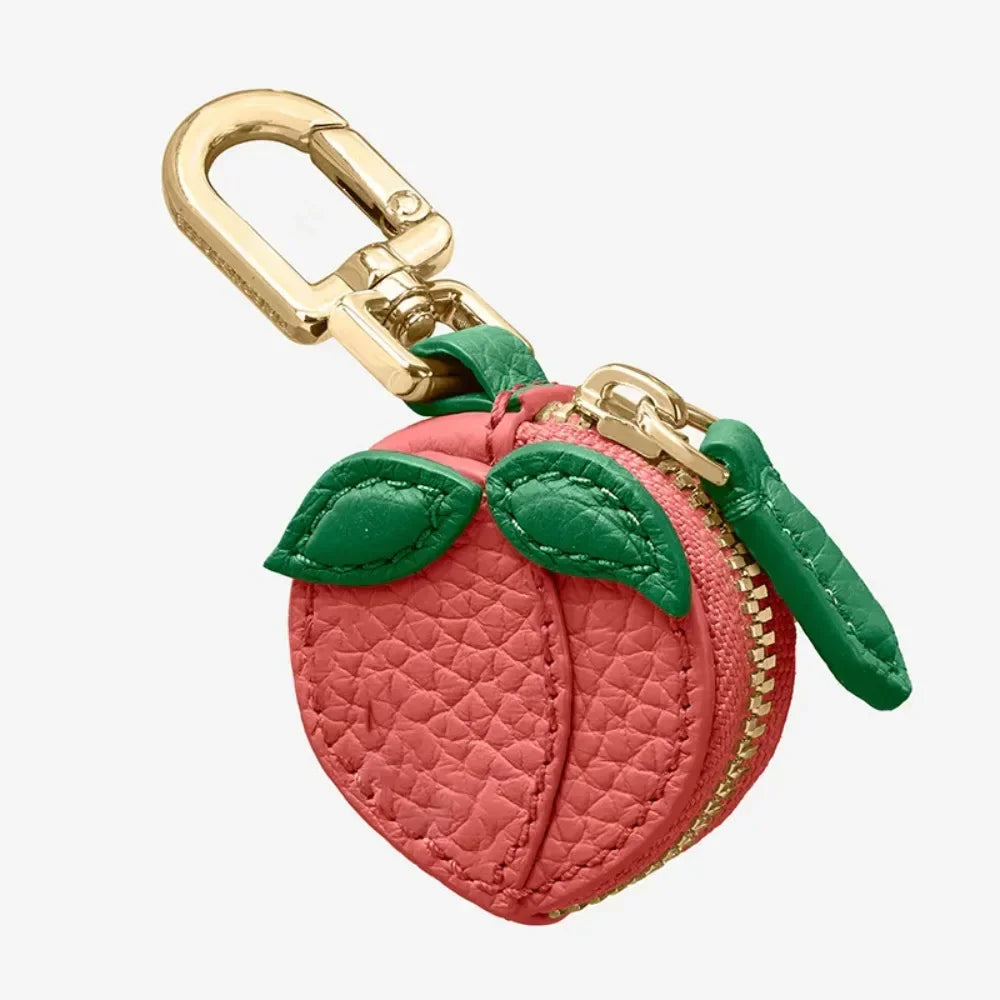 Fruit Shape Coin Purse - Cherry, Strawberry, Cute PU Leather Pendant Bags - Korean Style Keychain - Earphone Bag - Mini Storage Bag