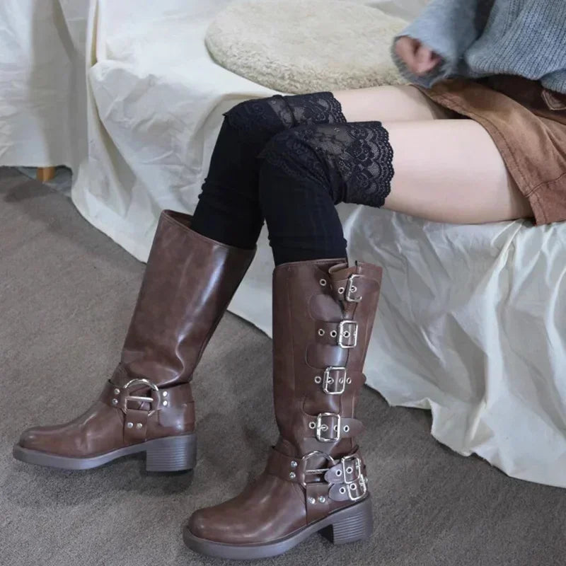 Women's Autumn/Winter Thigh High Lace Cute Lolita Warm Stockings - Black - White - Long Leg Socks for Girl Boot Accessories