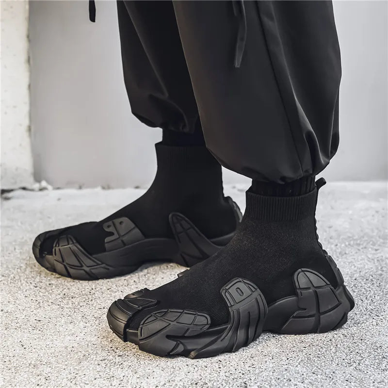 Men's Casual Boots - Designer Soft Sneakers - Slip-On Flat Lightweight Walking Sport Shoes