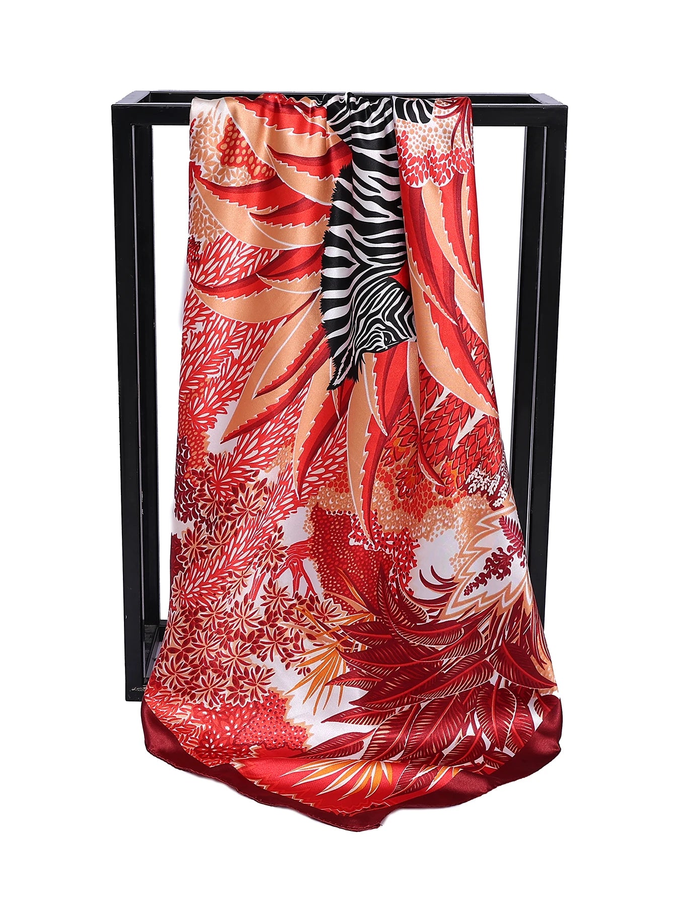 Luxury Brand Square Silk Scarf - Satin Print - Hijab - Scarves - Bandana - Female Shawl Wrap - Headband - Foulard 90x90 cm