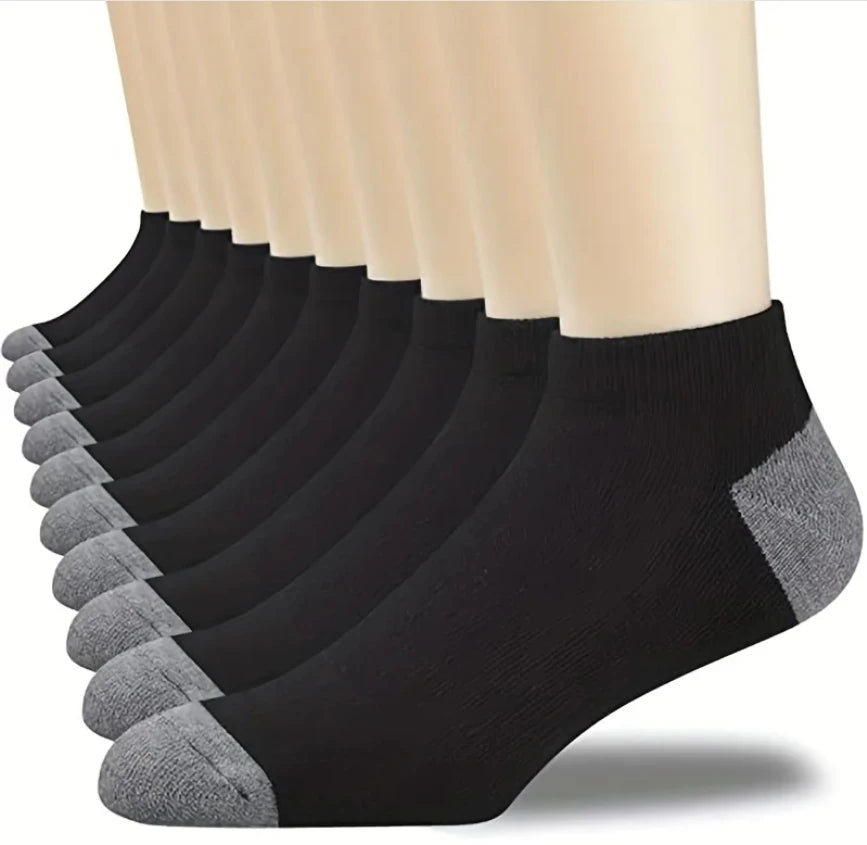 14 - 10 - 5 - 4 - 3 pairs - Men's Crew, Quarter Crew, and Ankle Socks Cotton Socks for All Seasons - Solid Color and Versatile