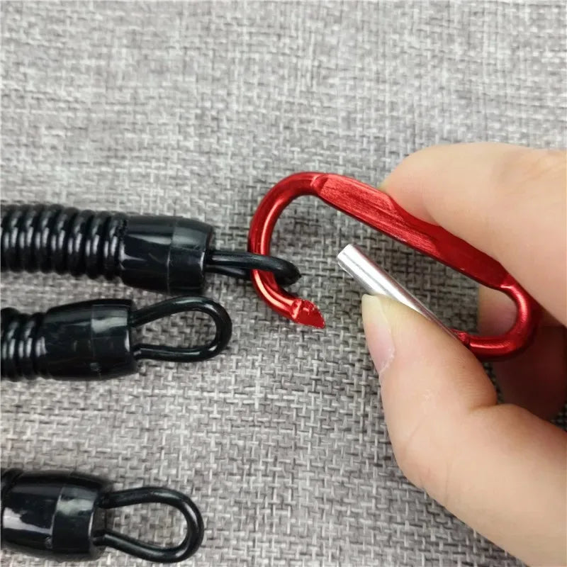 5pcs Fishing Lanyards - Tactical Retractable Spring Elastic Rope With Carabiner - Camping - Anti-lost Phone Keychain - Fishing Rope
