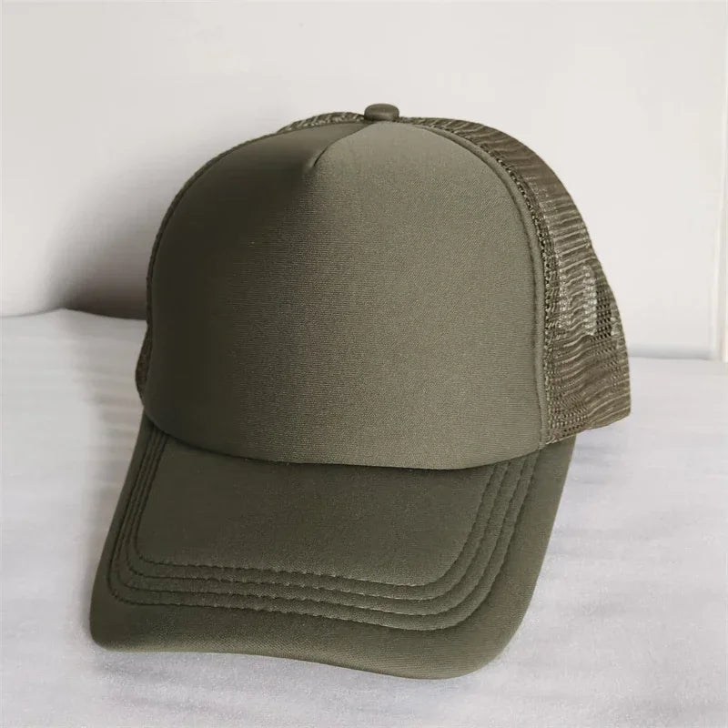 Customize Trucker Cap Unisex - Heat Transfer Logo - Mesh Caps - Summer Adjustable Foam Trucker Hat