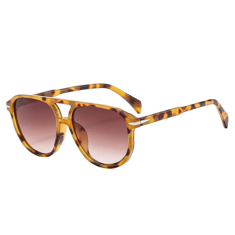 Retro Double Bridges Pilot Men's Rivets Sunglasses