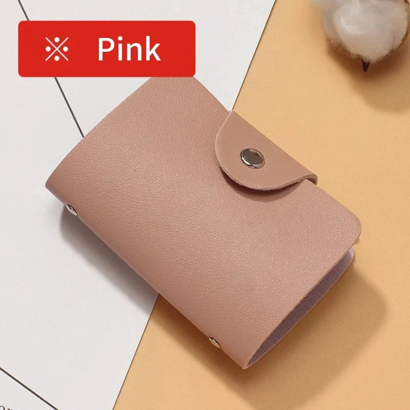 Anti-theft ID Credit Card Holder - Business Card Holder - 24 Cards - Slim PU Leather - Pocket Case - Coin Purse Wallet