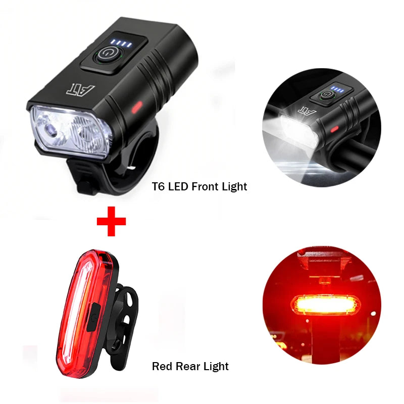 LED Bicycle Front Light Type-C Rechargeable Bicycle Headlight MTB Road Bike Headlamp Easy to Install Cycling Accessories