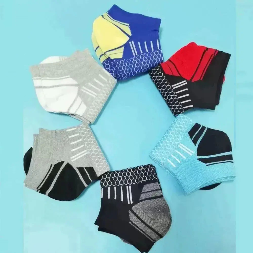 6 pairs - Men's Short Sports Socks - Moisture-Wicking, Breathable, All-Season Athletic Socks
