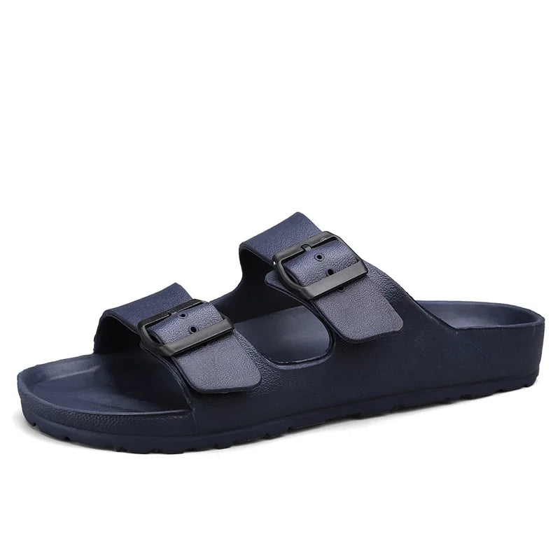Men's Adjustable Soft Slides Slippers Flat EVA