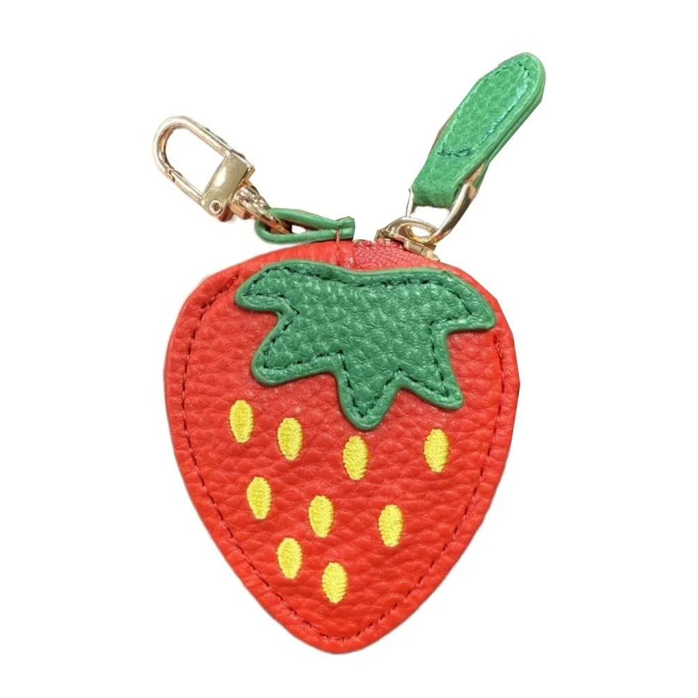 Fruit Shape Coin Purse - Cherry, Strawberry, Cute PU Leather Pendant Bags - Korean Style Keychain - Earphone Bag - Mini Storage Bag