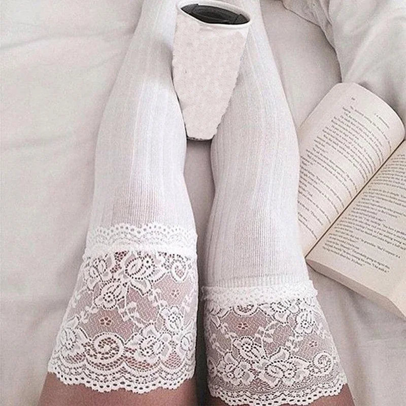 Women's Stockings - Warm Thigh - High Over The Knee Socks - Long Cotton Lace Up Stockings - Medias Winter Sexy Stockings