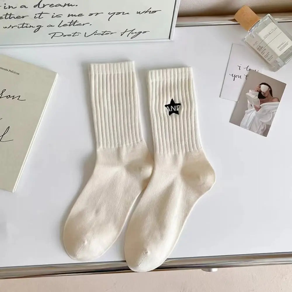 Women's Frilly Ruffle Cotton Socks - Ankle Short - Boat Socks - Loose Knitting - Solid Color - Mid Tube Sock