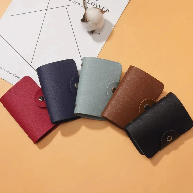 Anti-theft ID Credit Card Holder - Business Card Holder - 24 Cards - Slim PU Leather - Pocket Case - Coin Purse Wallet