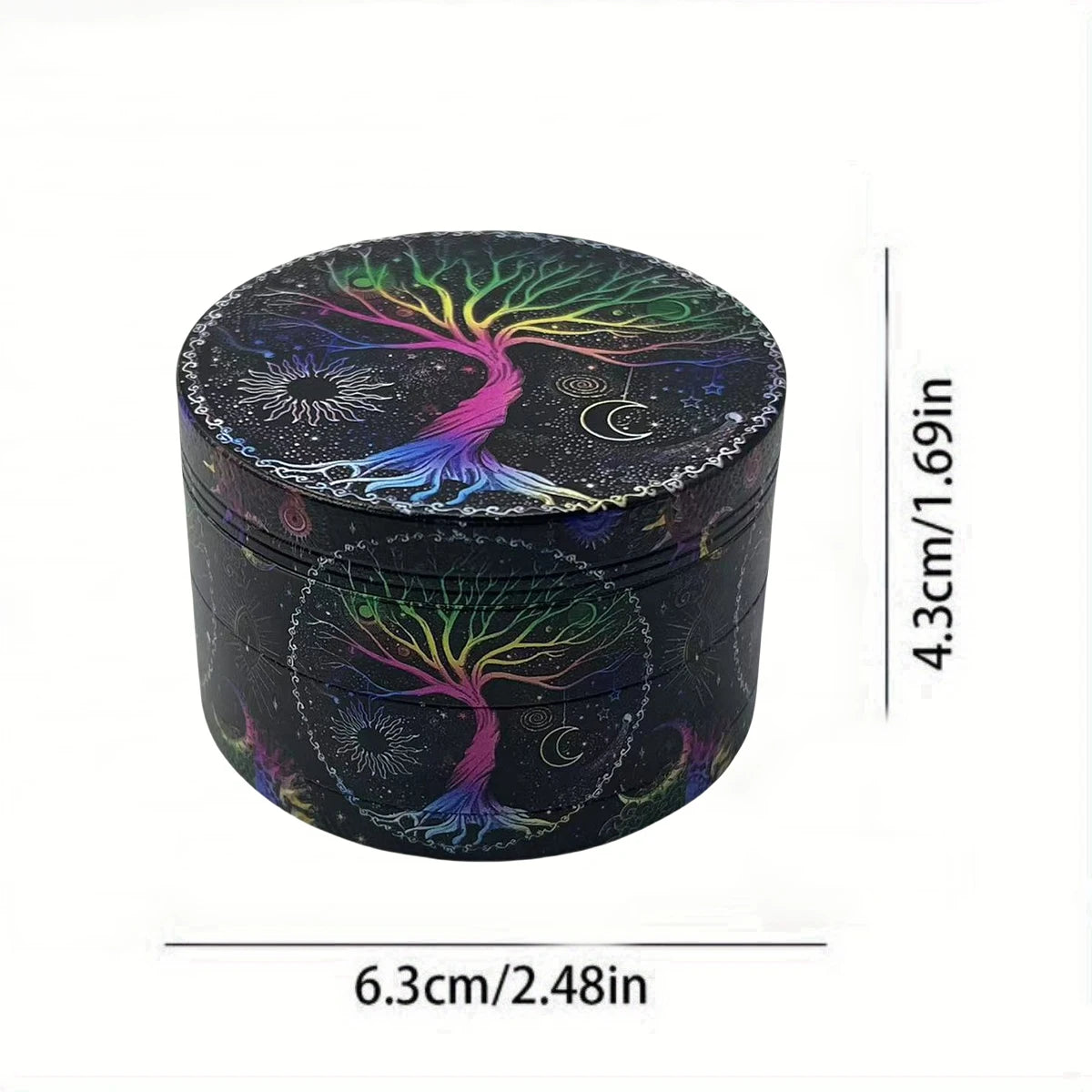 2/2.5 inch Boho Tree Metal 4-Layer Herb Grinder