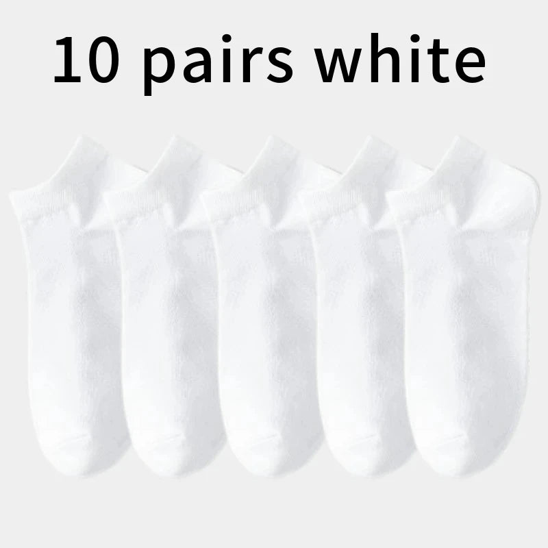 14 - 10 - 5 - 4 - 3 pairs - Men's Crew, Quarter Crew, and Ankle Socks Cotton Socks for All Seasons - Solid Color and Versatile