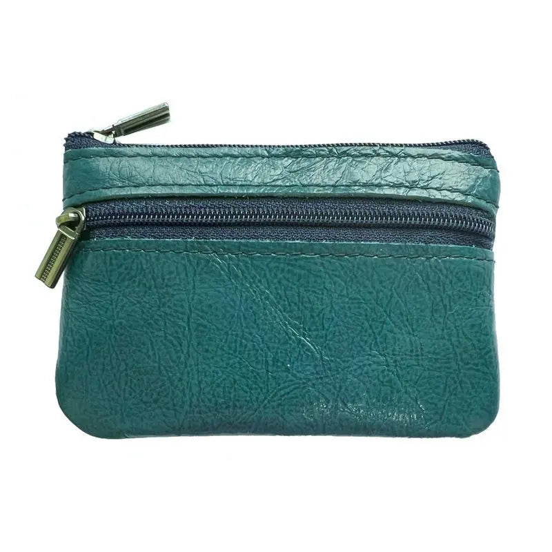 Vintage Crazy Horse Leather Men's Coin Purse Genuine Leather Zipper Coin Wallet Retro Key Holder Small Money Bag