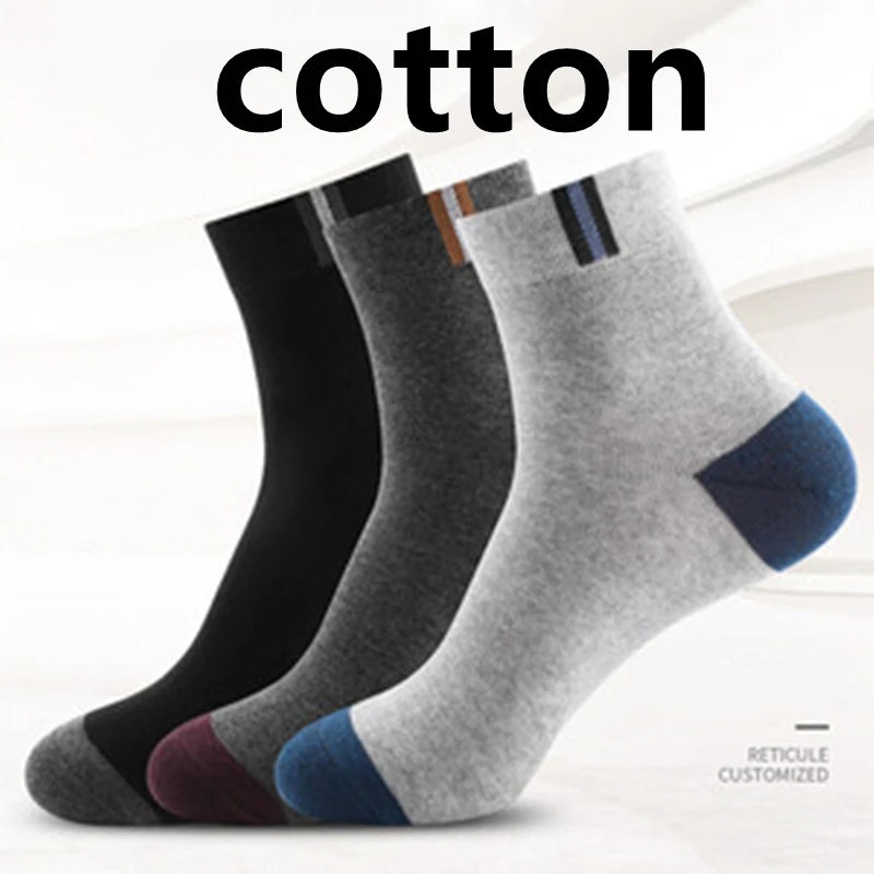 14 - 10 - 5 - 4 - 3 pairs - Men's Crew, Quarter Crew, and Ankle Socks Cotton Socks for All Seasons - Solid Color and Versatile