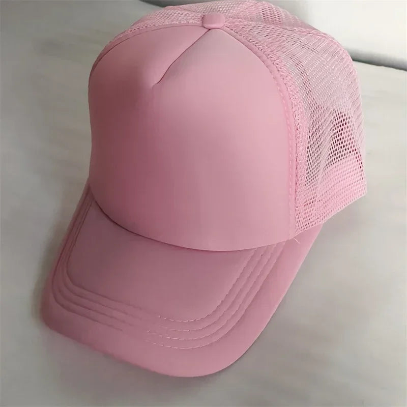 Customize Trucker Cap Unisex - Heat Transfer Logo - Mesh Caps - Summer Adjustable Foam Trucker Hat