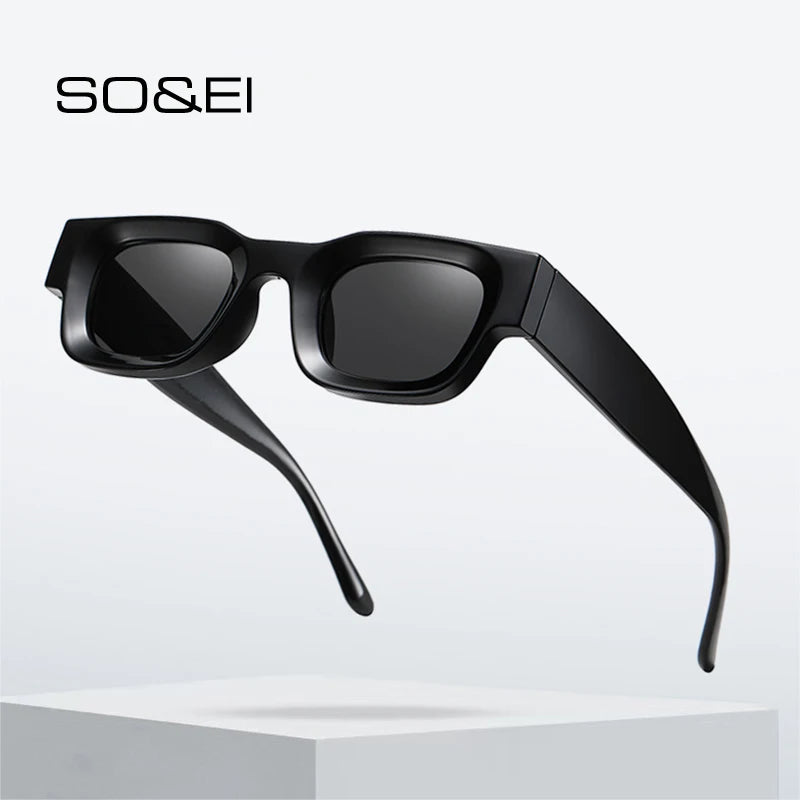 SO&EI Ins Popular Fashion Small Square Polarized Sunglasses Women Retro Punk Shades UV400 Men Trending Sun Glasses