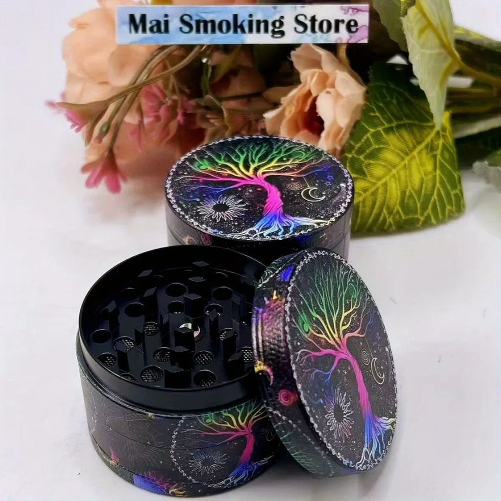2/2.5 inch Boho Tree Metal 4-Layer Herb Grinder