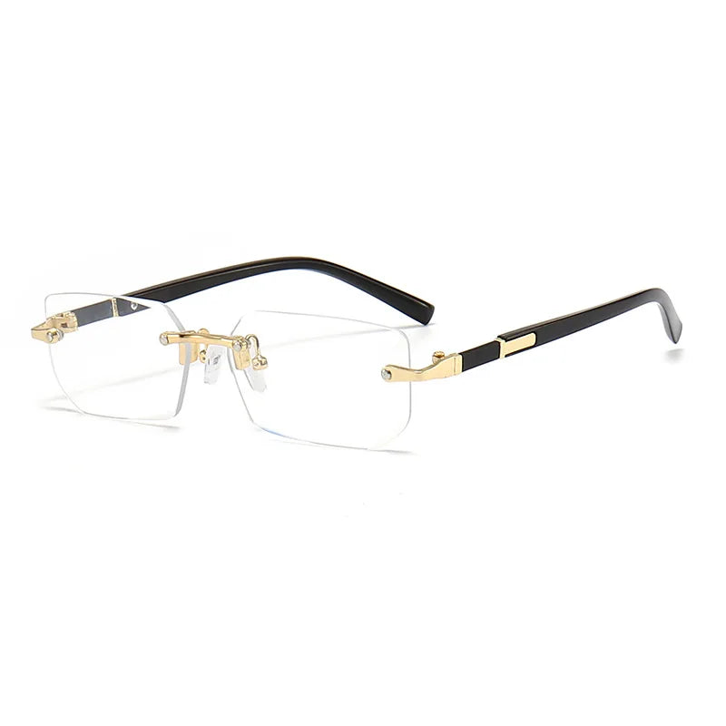 Retro Fashion Rimless Sunglasses - Classic Small Square Shades