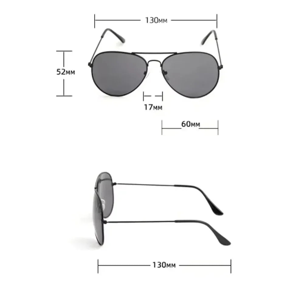 Double Bridge Aviator Sunglasses - UV400 Polarized Alloy Frame Mirror Lenses, Unisex Pilot Shades for Men & Women