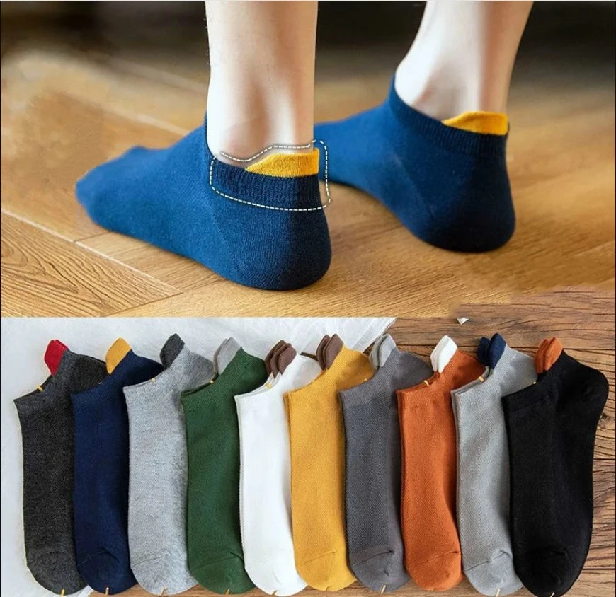 14 - 10 - 5 - 4 - 3 pairs - Men's Crew, Quarter Crew, and Ankle Socks Cotton Socks for All Seasons - Solid Color and Versatile